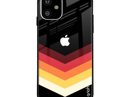 Abstract Arrow Pattern Glass Case For iPhone 11 on Sale