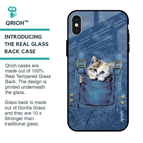 Kitty In Pocket Glass Case For iPhone X For Cheap