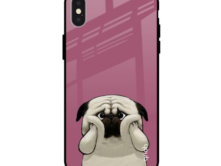 Funny Pug Face Glass Case For iPhone X Cheap