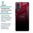 Wine Red Glass Case For Vivo X50 For Cheap