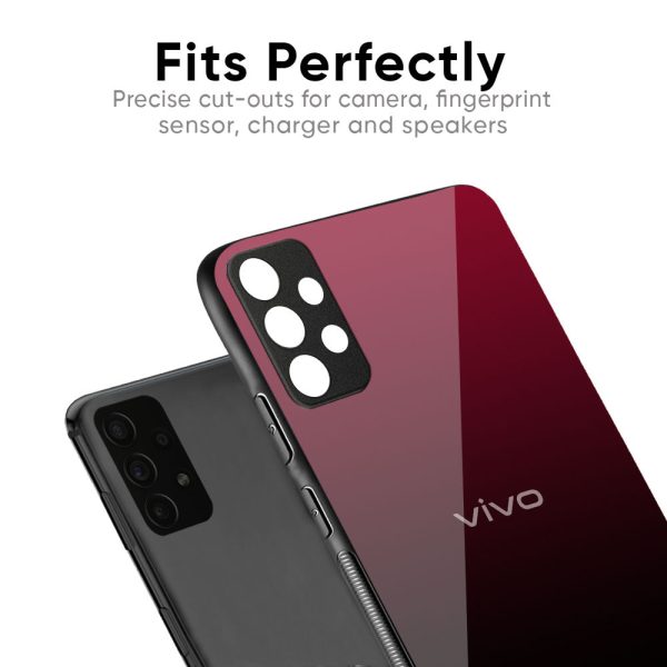 Wine Red Glass Case For Vivo X50 For Cheap