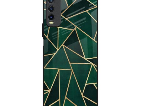 Abstract Green Glass Case For Vivo Y20 Online Sale