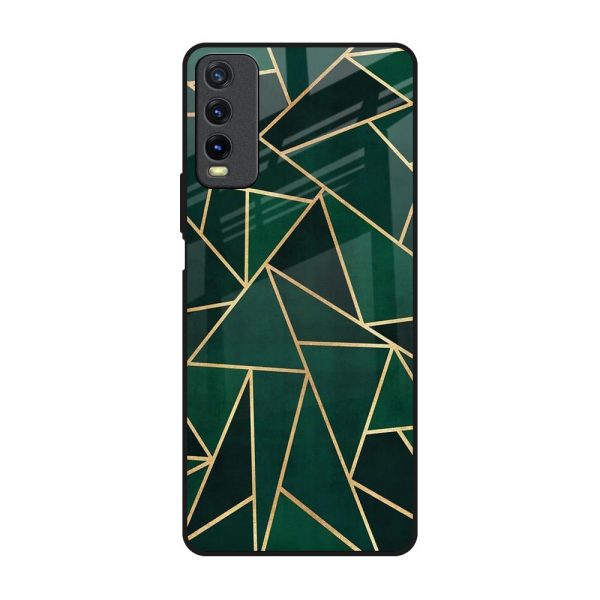 Abstract Green Glass Case For Vivo Y20 Online Sale