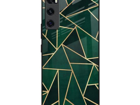 Abstract Green Glass Case For Vivo V20 SE on Sale