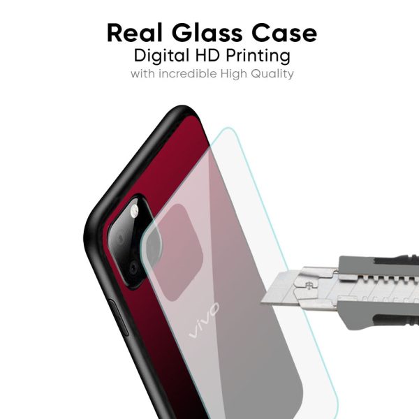 Wine Red Glass Case For Vivo X50 For Cheap