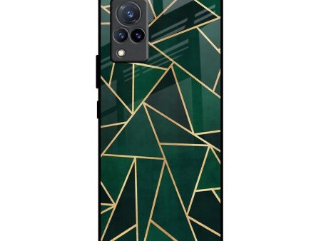 Abstract Green Glass Case For Vivo V21 Online Sale