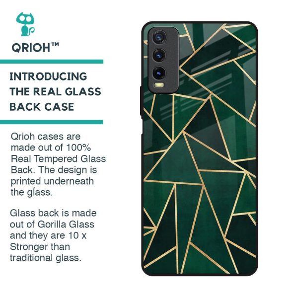 Abstract Green Glass Case For Vivo Y20 Online Sale