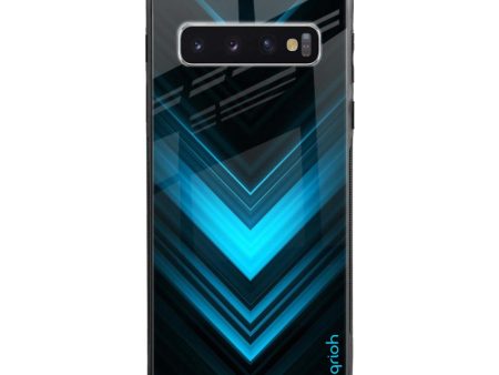 Vertical Blue Arrow Glass Case For Samsung Galaxy S10 Plus Online