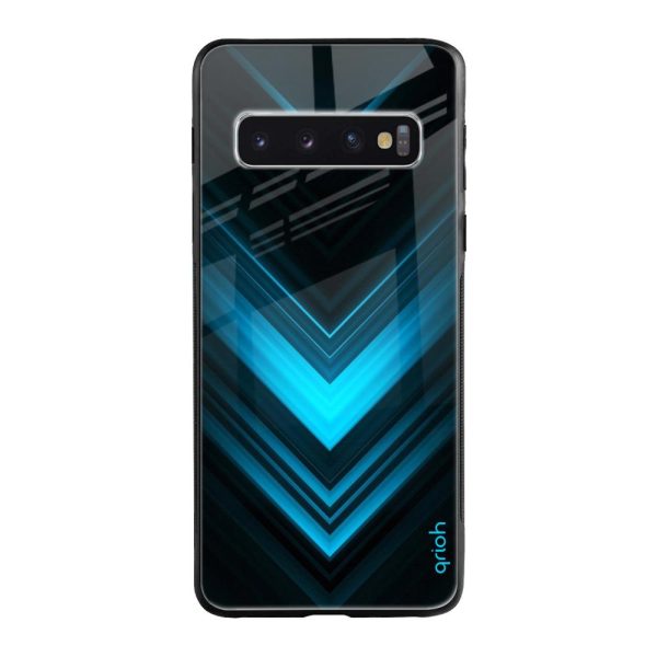 Vertical Blue Arrow Glass Case For Samsung Galaxy S10 Plus Online